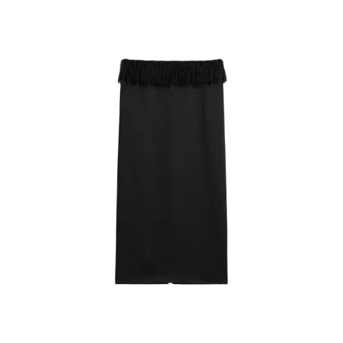 TOTEME FW24 Повседневная длинная юбка женская черная