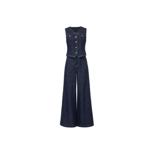 VERO MODA EXTRA Темно-джинсовый синий Женские Повседневные костюмы