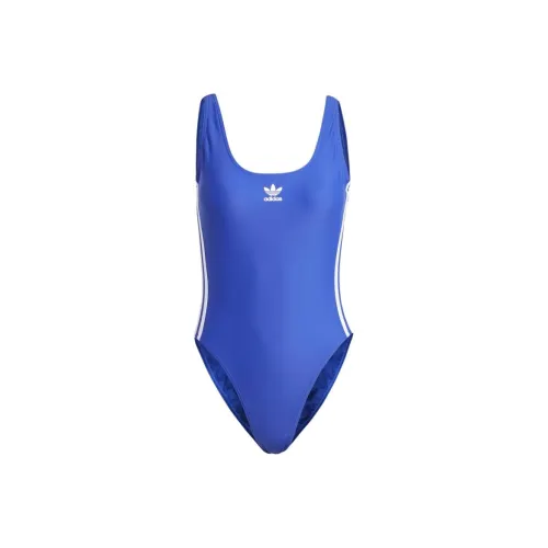 Adidas Adicolor One-piece Купальник Женские Полупрозрачный Синий Белый