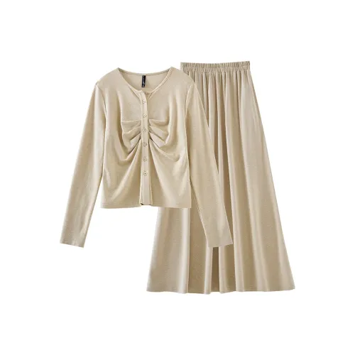 OUNIXUE Комплект с юбкой Женские Темно-бежевый