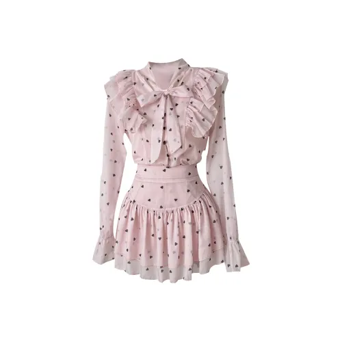 MO VOICE Комплект с юбкой Женские Розовый