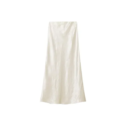 ARITZIA BABATON Slip Satin Maxi Юбка Повседневный Длинный Юбка Женская Светлая Береза Светлая Береза