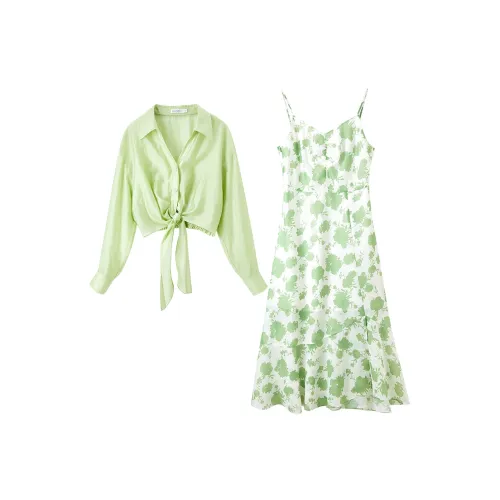 SENTUBILA Комплект с юбкой Женские Светло-зеленый с Многоцветным