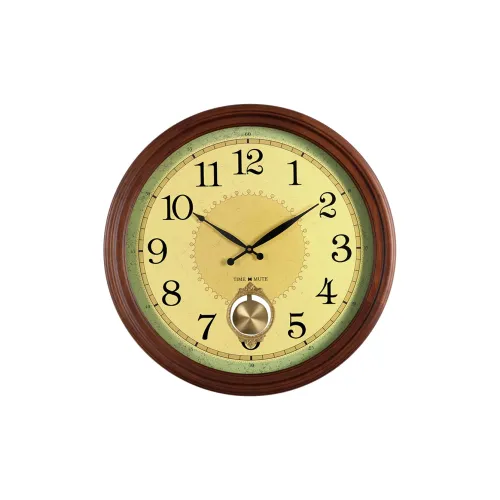 HENSE Кварцевый механизм массивная древесина настенные часы унисекс желтый циферблат модель HW98