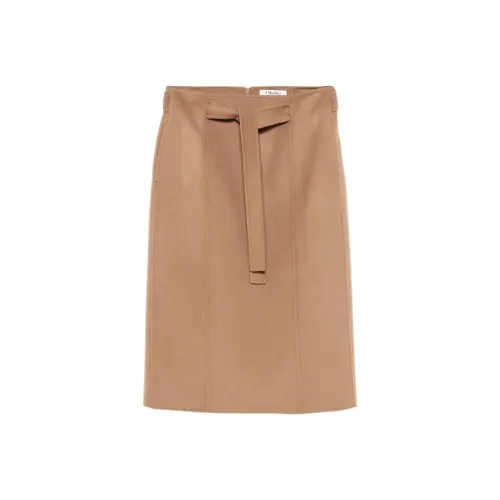 'S MAX MARA Повседневный Длинный Юбка Женские CAMEL