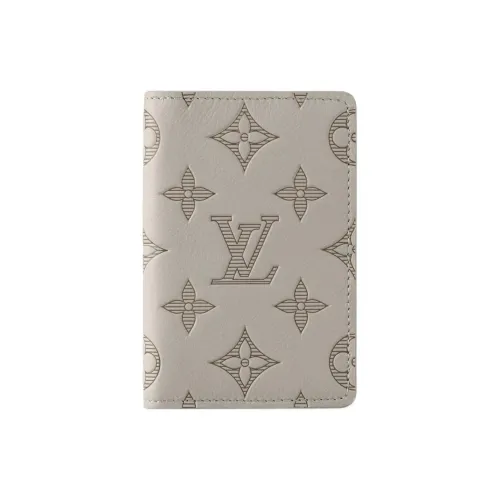 LOUIS VUITTON Кожаный держатель для карт Мужской Серый