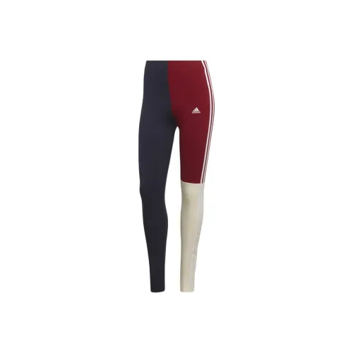 Adidas Essential 3 Stripes COLORBLOCK Cotton LEGGINGS Спортивные брюки Женские Черный Красный