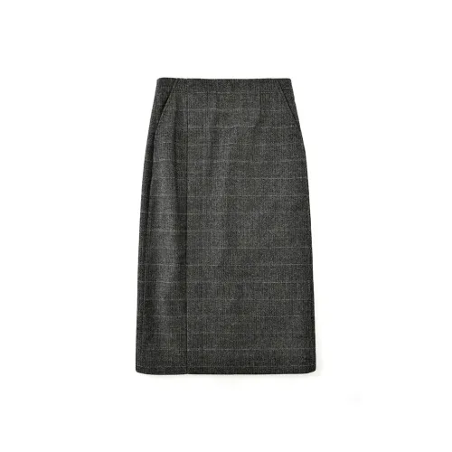 SINBOS Повседневный Длинный Юбка Женская Голубино-Серый