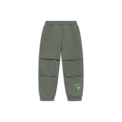 Детские LINING YOUNG Вязаные Спортивные Штаны Sports Life Collection Зеленые