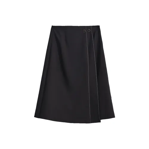 Mambe Повседневный Длинный Юбка Женские Черный