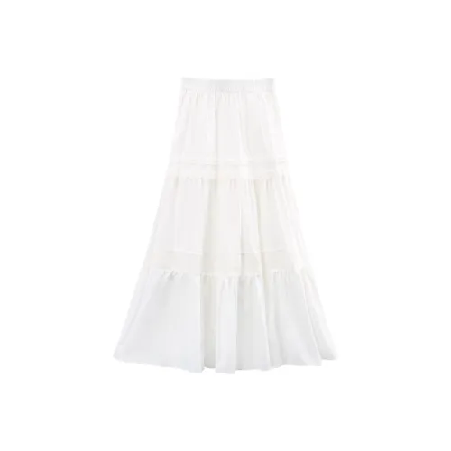 A paradise for awakening Повседневный Длинный Юбка Женская Белая