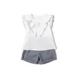 Комплект одежды (Майка цвета экрю + Серые шорты)