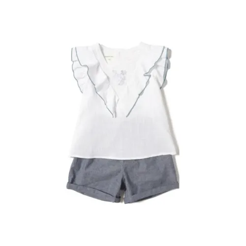 BEAMS Детская одежда Узор Вышивка Пуловер Без рукавов Майка THREE QUARTER Шорты Детский