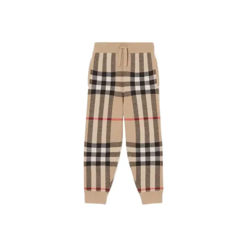 Детские Burberry FW22 Вязаные Спортивные Штаны Коричневые