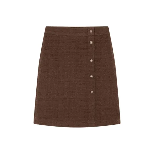 IHIMI Повседневный Длинный Юбка Женские Кофе