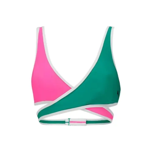 PUMA Женские Короткий Плавательный Топ Бикини Женские Зеленый