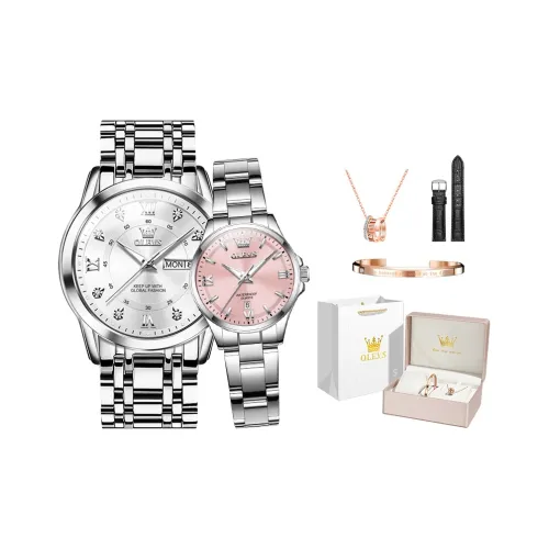 OLEVS Sage Collection Brilliant Collection Кварцевый механизм Ремешок из нержавеющей стали Часы Унисекс Белый циферблат