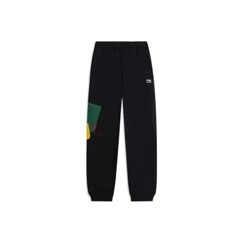 Детские LINING YOUNG Вязаные Спортивные Штаны Sports Life Collection Черные