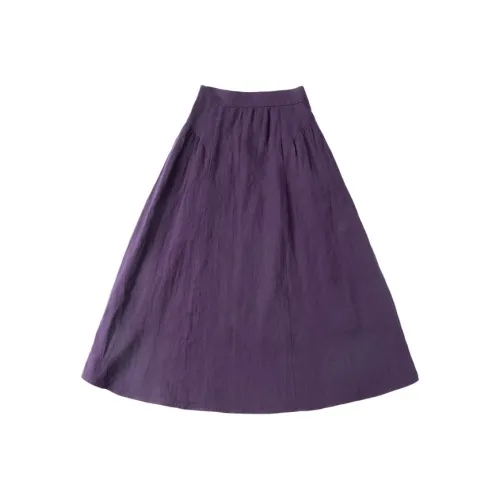 HONGNIAN Повседневный Длинный Юбка Женские Фиолетовый