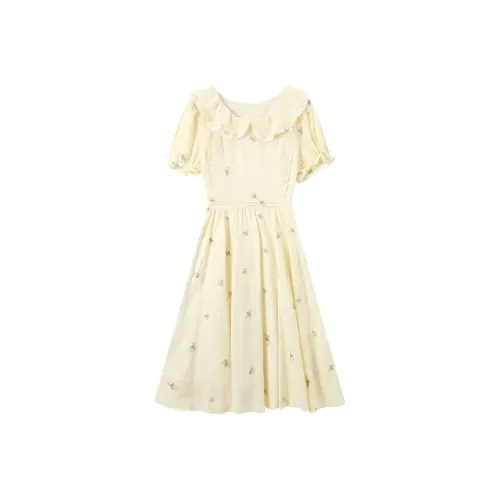 FINDSME GAGA Короткий рукав Платье Женское