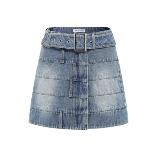 JAC FLEURANT Джинсовые короткие юбки Женские Синие