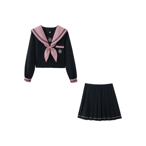 KAZAN UNIFORM Женские Длинный рукав Черный Розовый Двухкомпонентный комплект матросской одежды