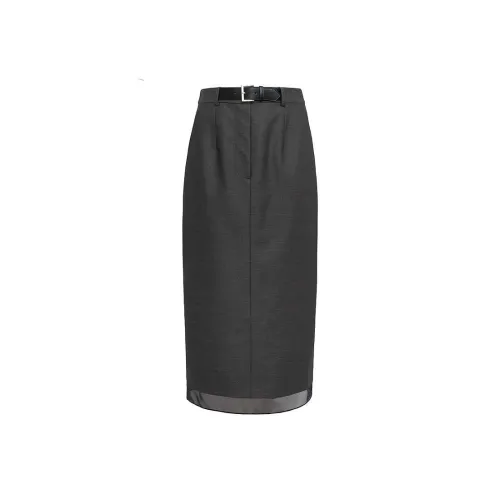 Anmani Повседневный Длинный Юбка Женские Метеоритный Серый