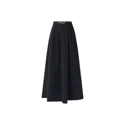 Wbwq Повседневный Длинный Юбка Женские Черный
