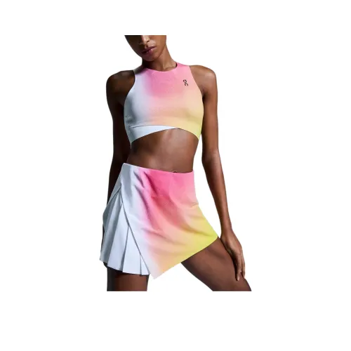 On Корт Юбка Боковая сторона Теннис Низ Женские Белый Лайм