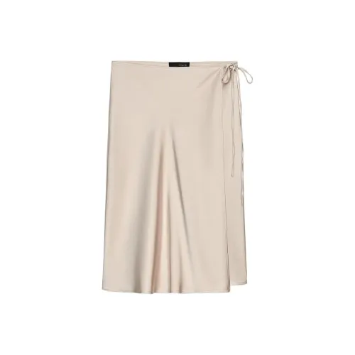 ZARA Серый/Бежевый Женские Повседневные Длинные Юбки