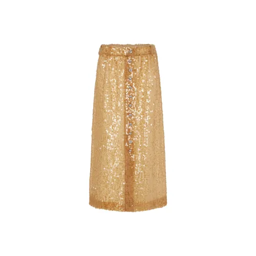 Paco Rabanne FW24 Повседневный Длинный Юбка Женские Бежевый