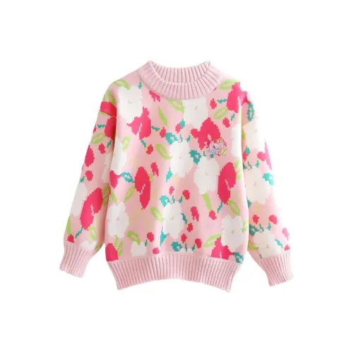SNOOPY Свитер Двухтонный Цветочный Дизайн для Детей Возрастом 3-7 Лет