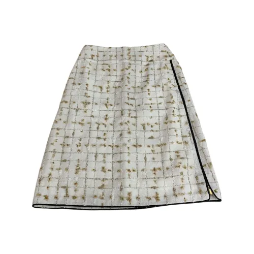 CHANEL 19S Early Весна Beach Collection Повседневный Длинный Юбка Женская Белый Золотой