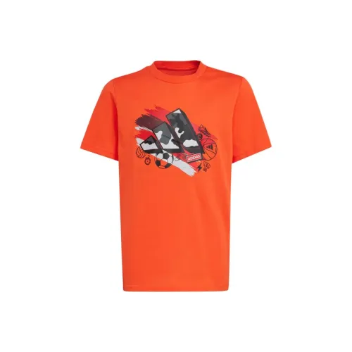 Adidas Training Graphic Tee T-Shirt Ярко-красная Подростки