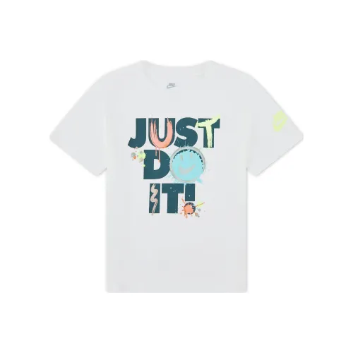 nike T-рубашка 'Express YOURSELF' 'JUST DO IT' Парусный белый Детский
