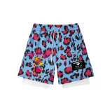 Синий Леопардовый принт, имитация двухслойности, набор