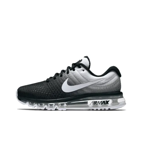 Nike Air Max 2017 Устойчивые к истиранию Низкие Беговые кроссовки Унисекс Черные