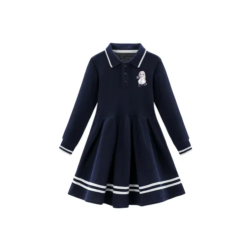 Disney Детское платье темно-синего цвета для детей в возрасте 3-7 лет