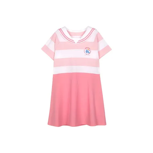 Skechers Children's Dress Pink Spelling White Thick Stripes Baby