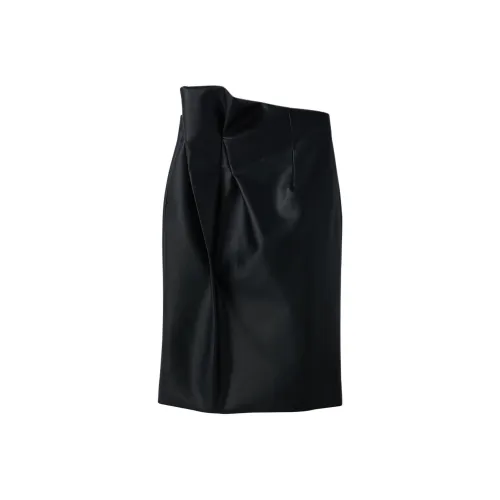 RECTO FW24 Victor Карандашная юбка из искусственной кожи повседневная длинная женская черная