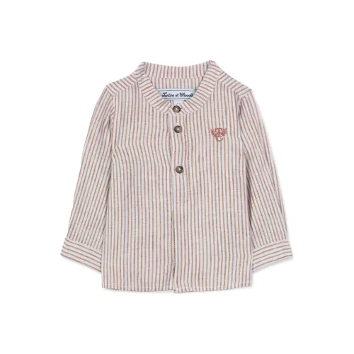 Tartine Et Chocolat Детская одежда Коричневый Льняная ткань Полосы Рубашка Коричневый Младенец и Малыш