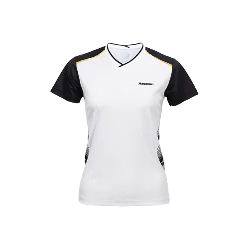 Кавасаки Бадминтон Джерси Женская Белая Золотая