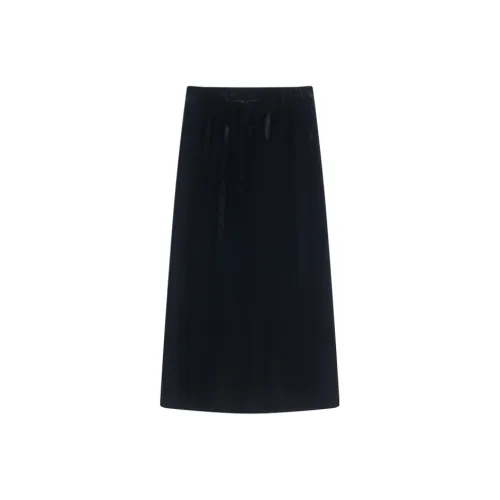 MOSIIMORII Повседневный Длинный Юбка Женские Черный