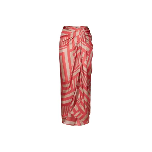 FENDI Повседневный Длинный Юбка Женские Красный