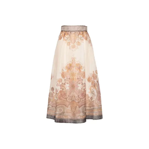 Zimmermann SS24 Повседневный Длинный Юбка Женская Бежевая