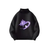 [Комбинированная нить Core-Spun Водолазка] Черный Искренний Оболочка