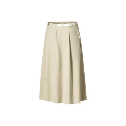 ANTA Повседневный Длинный Юбка Женская Без рисунка Хаки