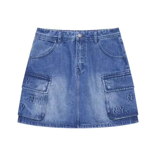 MLB MONOGRAM Коллекция New York Yankees 24FW Джинсовые короткие юбки Женские Индиго