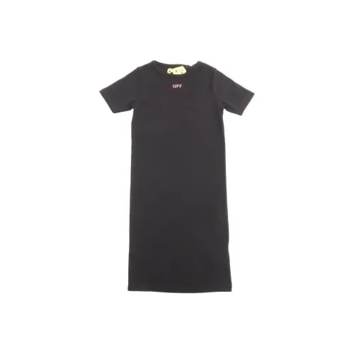 OFF Белое платье стандартный крой детское черное