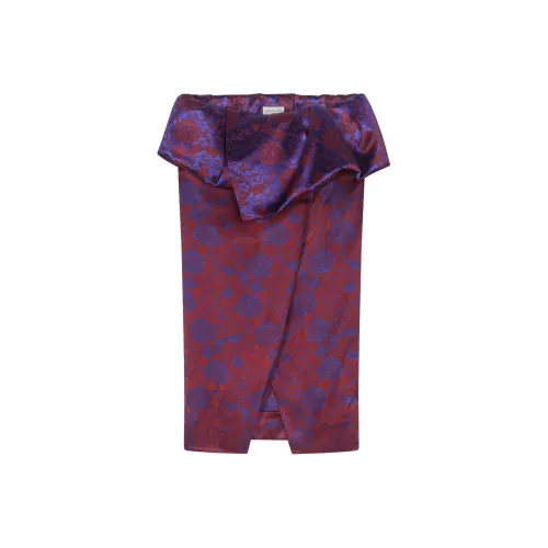 DRIES VAN NOTEN SS25 Повседневный Длинный Юбка Женские Фиолетовый